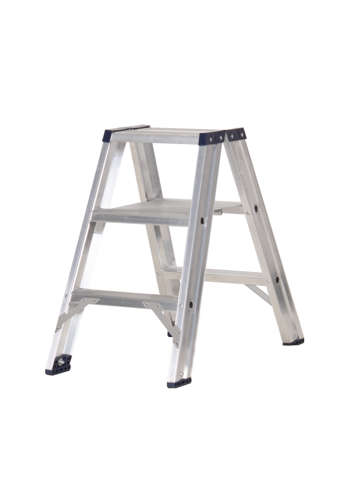 Premium trapladder dubbel / 3 treden, brut