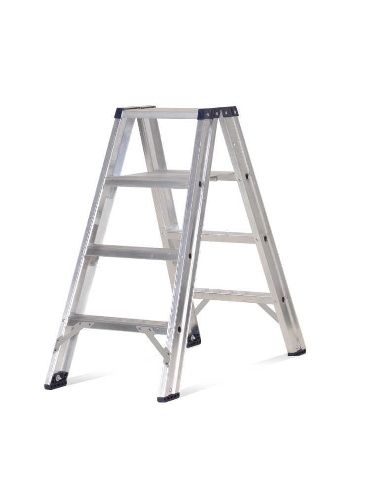 Premium trapladder dubbel / 4 treden, brut