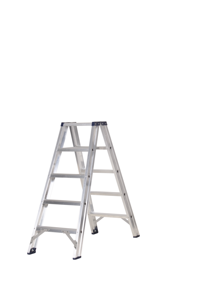 Premium trapladder dubbel / 5 treden, brut