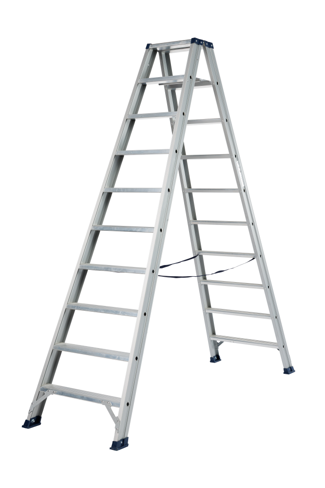 Hercules trapladder dubbel / 10 treden, ano