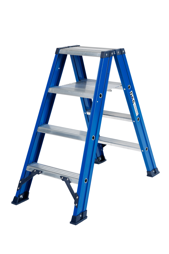 Hercules trapladder dubbel / 4 treden, blauw