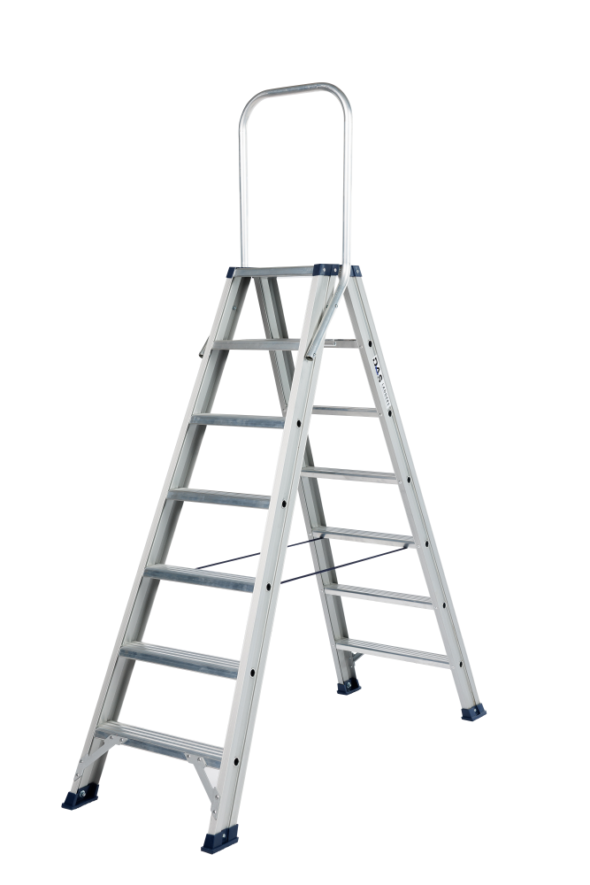 Hercules trapladder dubbel / 7 treden, ano, vaste beugel