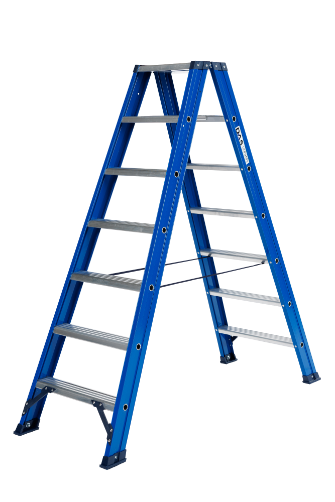 Hercules trapladder dubbel / 7 treden, blauw