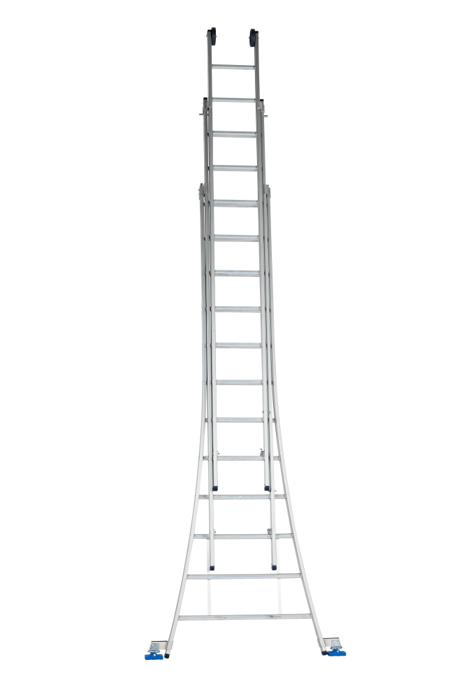 Atlas ladder 3 x 12, gebogen, ano, reform, gevelrol, verbredingsvoet, dvsp